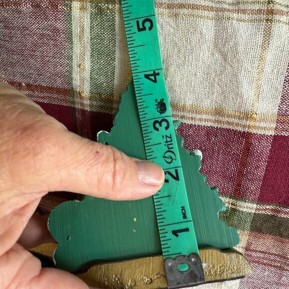 Nostalgic Pair of Painted Cast Iron Small Stocking Holders Christmas Tree - Picture 5 of 8